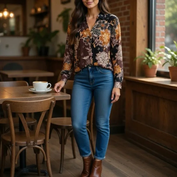 Maurices Floral Print Top Sz XL - Picture 7 of 15